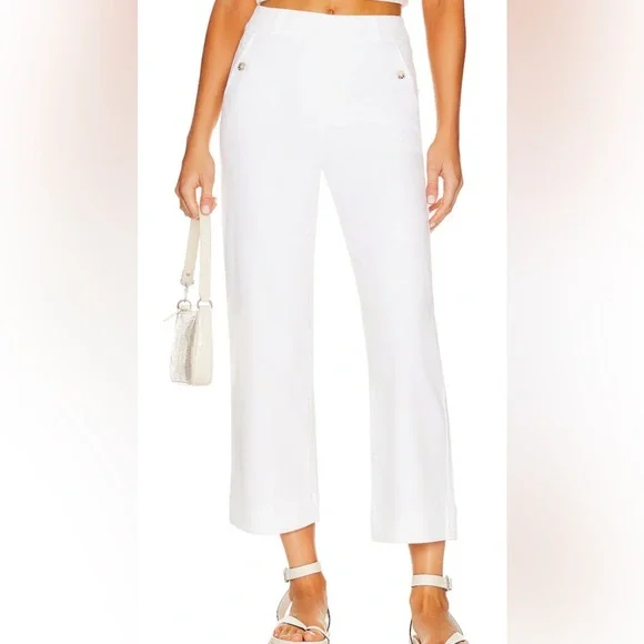 SPANX stretched twill crop wideleg White Pants - Picture 1 of 8